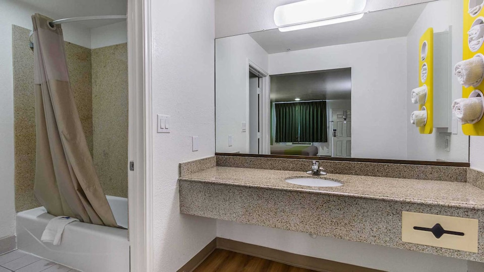 Guest bathroom at Motel 6 San Marcos, TX - North
